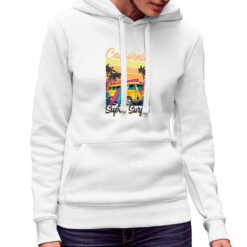 Super Surfer felpa con cappuccio personalizzata donna digitalshirt bianca.jpg