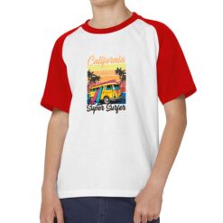 Super Surfer t-shirt bicolor personalizzata bambino digitalshirt rossa