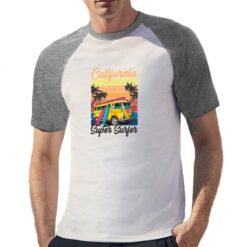 Super Surfer t-shirt bicolor personalizzata uomo digitalshirt grigia