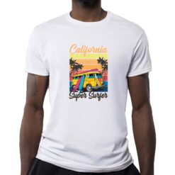 Super Surfer t-shirt personalizzata uomo digitalshirt bianca