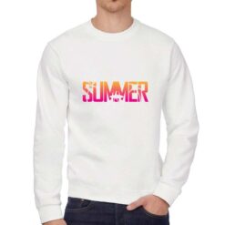 Surf Sommer felpa senza cappuccio personalizzata uomo digitalshirt bianca