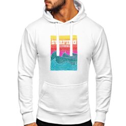 Surfing California felpa con cappuccio personalizzata uomo digitalshirt bianca