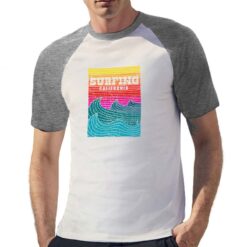 Surfing California t-shirt bicolor personalizzata uomo digitalshirt grigia
