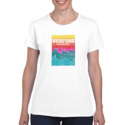 Surfing California t-shirt personalizzata donna digitalshirt bianco