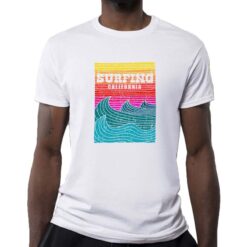 Surfing California t-shirt personalizzata uomo digitalshirt bianca