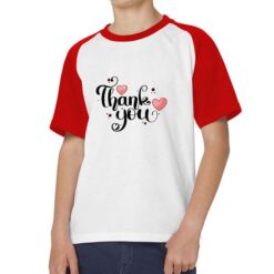 Thank You t-shirt bicolor personalizzata bambino digitalshirt rossa