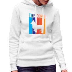 The Corgi felpa con cappuccio personalizzata donna digitalshirt bianca.jpg