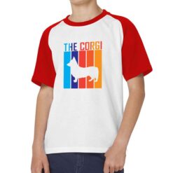 The Corgi t-shirt bicolor personalizzata bambino digitalshirt rossa
