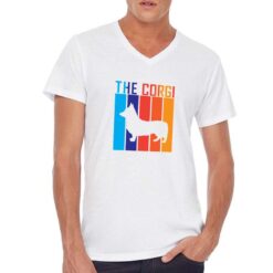 The Corgi t-shirt scollo a v personalizzata uomo digitalshirt bianca