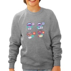 Tutti in Video felpa senza cappuccio personalizzata bambino digitalshirt grigia