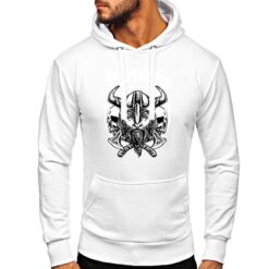 Viking felpa con cappuccio personalizzata uomo digitalshirt bianca