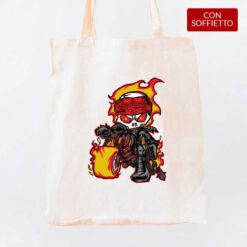 Biker in Fiamme shopper personalizzata digitalshirt cotone organico