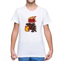 Biker in Fiamme t-shirt personalizzata bambino digitalshirt bianca