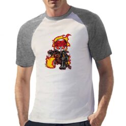 Biker in Fiamme t-shirt bicolor personalizzata uomo digitalshirt grigia