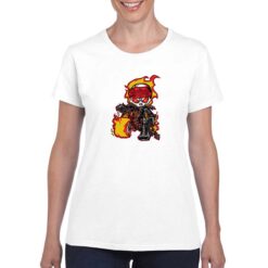 Biker in Fiamme t-shirt personalizzata donna digitalshirt bianco