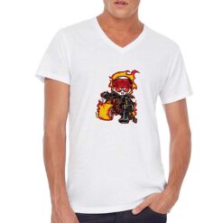 Biker in Fiamme t-shirt scollo a v personalizzata uomo digitalshirt bianca