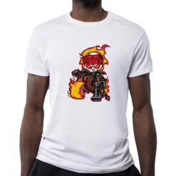 Biker in Fiamme t-shirt personalizzata uomo digitalshirt bianca