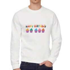 Candeline felpa senza cappuccio personalizzata uomo digitalshirt bianca