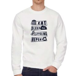 Ciclista felpa senza cappuccio personalizzata uomo digitalshirt bianca