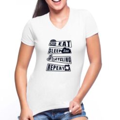 Ciclista t-shirt scollo a v personalizzata donna digitalshirt bianca