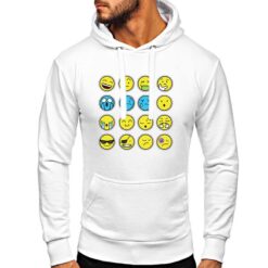 Emoji felpa con cappuccio personalizzata uomo digitalshirt bianca