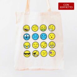 Emoji shopper personalizzata digitalshirt cotone organico