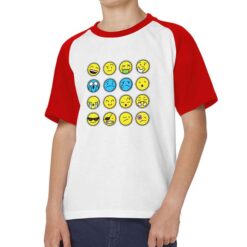 Emoji t-shirt bicolor personalizzata bambino digitalshirt rossa