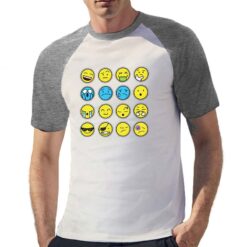 Emoji t-shirt bicolor personalizzata uomo digitalshirt grigia