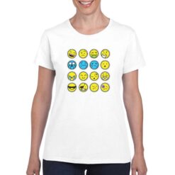 Emoji t-shirt personalizzata donna digitalshirt bianco