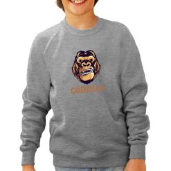 Godzilla felpa senza cappuccio personalizzata bambino digitalshirt grigia