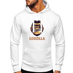 Godzilla felpa con cappuccio personalizzata uomo digitalshirt bianca