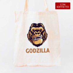 Godzilla shopper personalizzata digitalshirt cotone organico