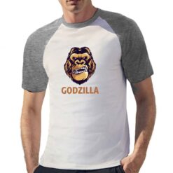 Godzilla t-shirt bicolor personalizzata uomo digitalshirt grigia