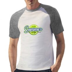 Lime Summer t-shirt bicolor personalizzata uomo digitalshirt grigia