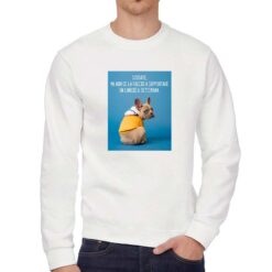 Lunedì felpa senza cappuccio personalizzata uomo digitalshirt bianca