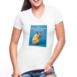 Lunedì t-shirt scollo a v personalizzata donna digitalshirt bianca