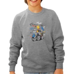 Monster felpa senza cappuccio personalizzata bambino digitalshirt grigia