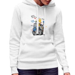 Monster felpa con cappuccio personalizzata donna digitalshirt bianca.jpg