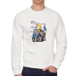 Monster felpa senza cappuccio personalizzata uomo digitalshirt bianca