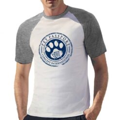 Pet Passport t-shirt bicolor personalizzata uomo digitalshirt grigia