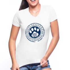 Pet Passport t-shirt scollo a v personalizzata donna digitalshirt bianca