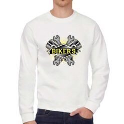 Pistoni Incrociati felpa senza cappuccio personalizzata uomo digitalshirt bianca