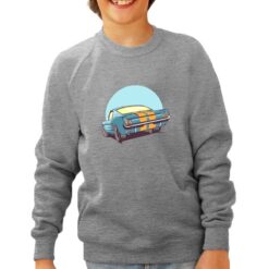 Vintage Car felpa senza cappuccio personalizzata bambino digitalshirt grigia