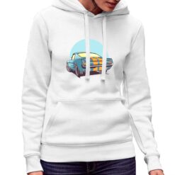 Vintage Car felpa con cappuccio personalizzata donna digitalshirt bianca.jpg