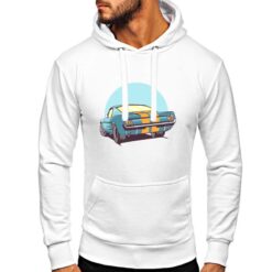 Vintage Car felpa con cappuccio personalizzata uomo digitalshirt bianca