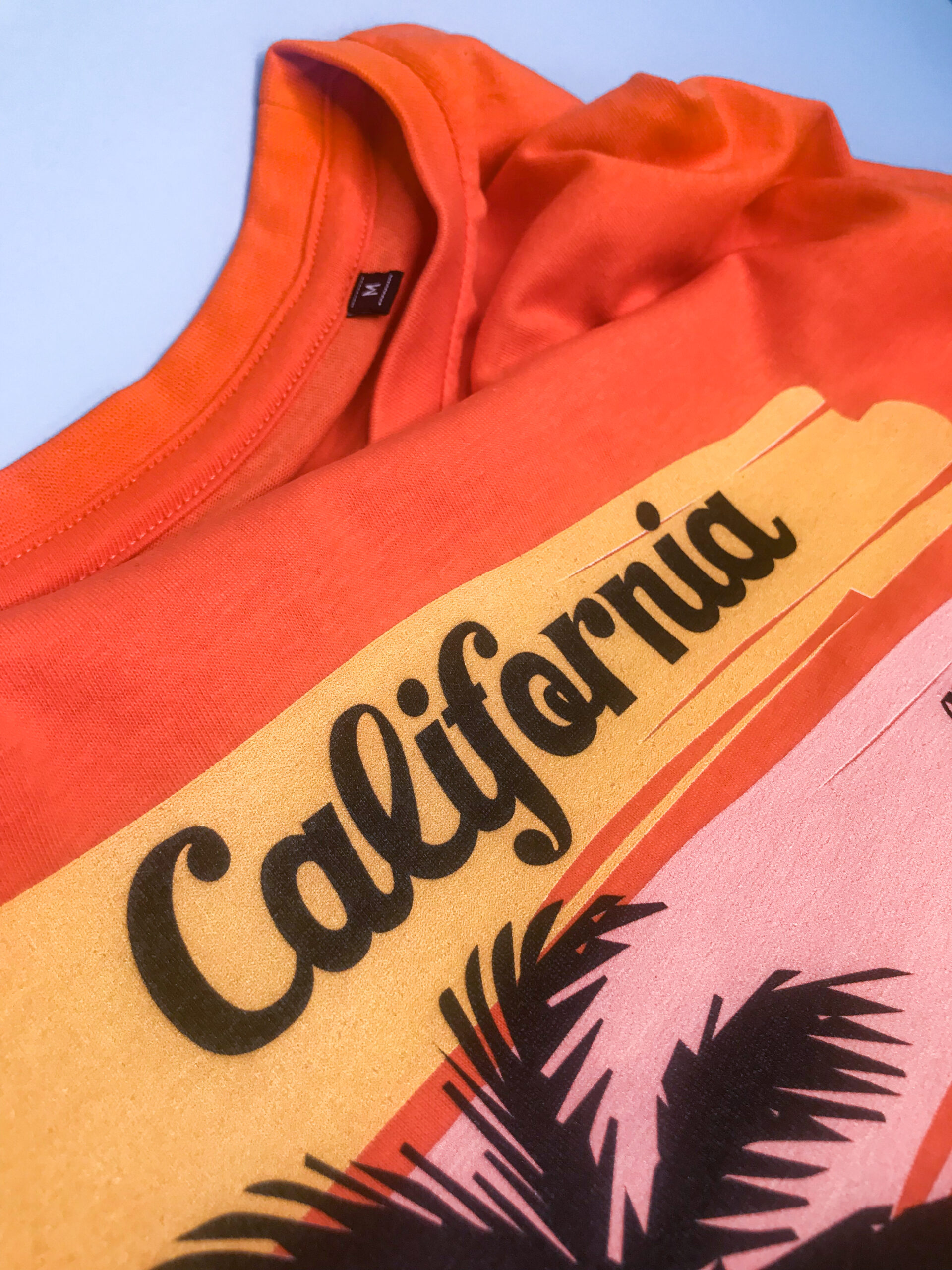 stampa su maglietta arancione California macro Digitalshirt