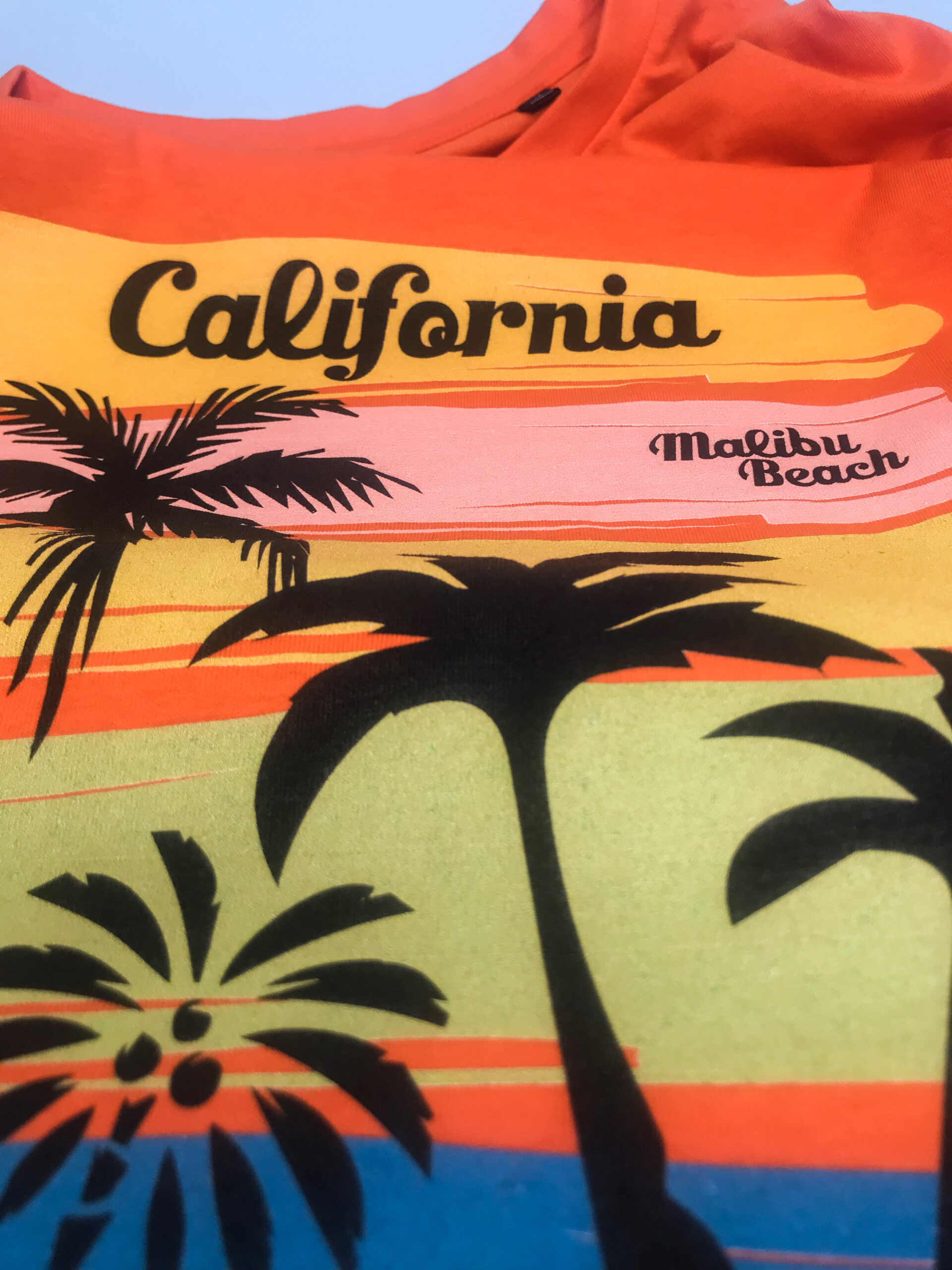 stampa su maglietta arancione California Digitalshirt