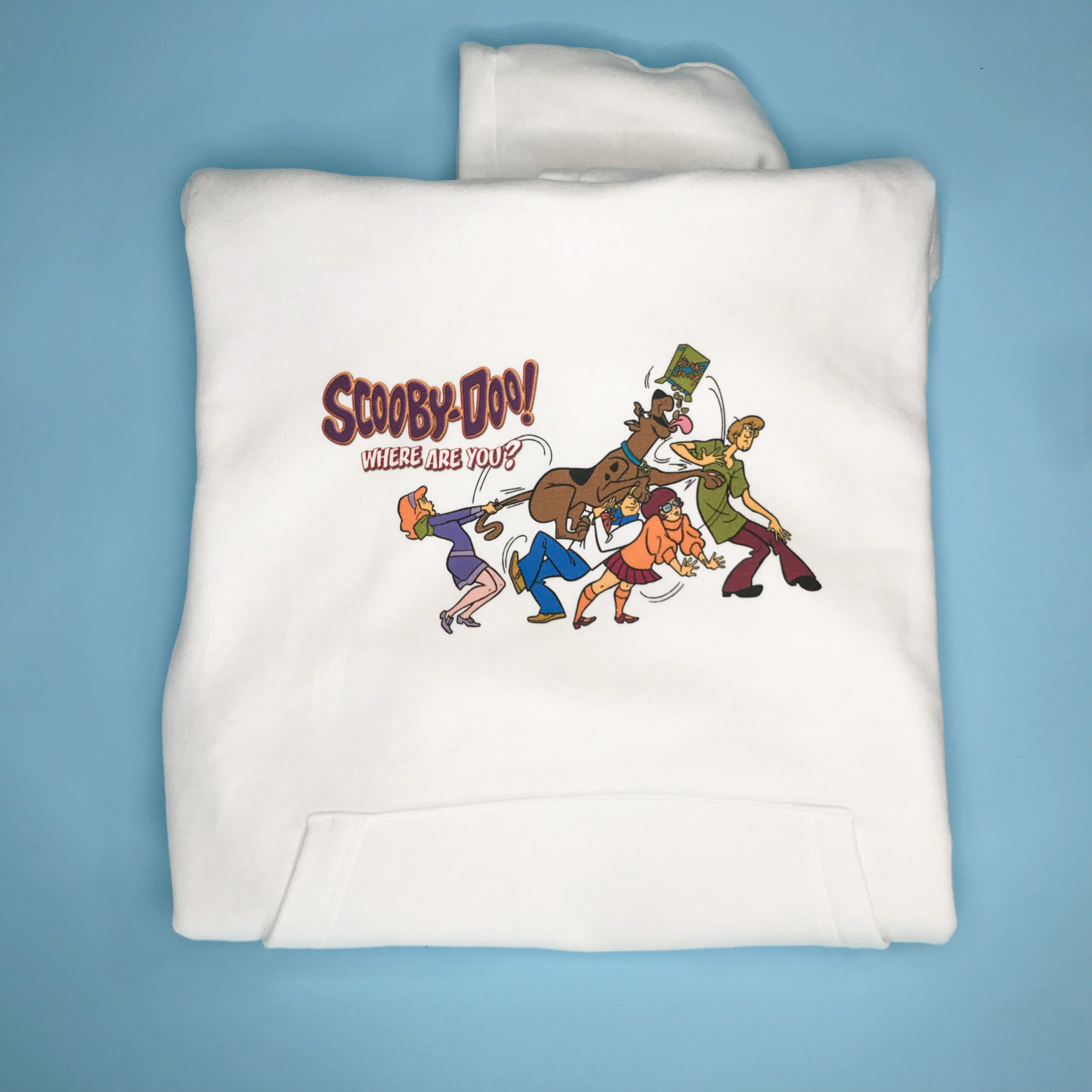 stampa scooby doo su felpa bianca