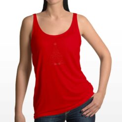 Canotta da donna colore Rosso stampata in digitale con grafica Albero rosso Natale da Digitalshirt