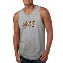 Canotta da uomo colore Grigio Melange stampata in digitale con grafica Babbo Natale corsa da Digitalshirt